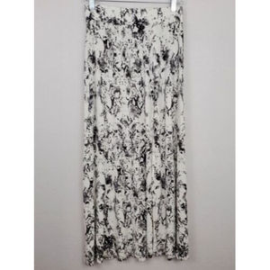 Carmen Marc Valvo Womens Snake Print Maxi Skirt Black White Gray Skirt Size S